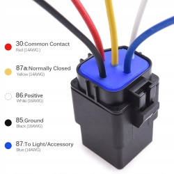 WIĄZKA PRZEKAŹNIKA PODSTAWA HERMETYCZNA GNIAZDO 5 PIN 12V 40A