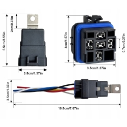 WIĄZKA PRZEKAŹNIKA PODSTAWA HERMETYCZNA GNIAZDO 5 PIN 12V 40A