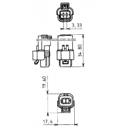 WTYK ZLACZE 2 PIN SICMA PEUGEOT CITROEN FIAT ZIELO