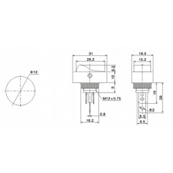 PRZELACZNIK WLACZNIK 12V 20A LED DIODA ZOLTA