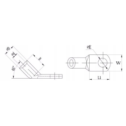 KONEKTOR OCZKOWY CU KATOWY M10 KABEL 50 mm2 45 ST